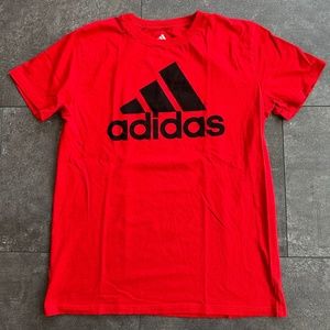 Cotton Adidas Boys red t-shirt, size L (14-16)